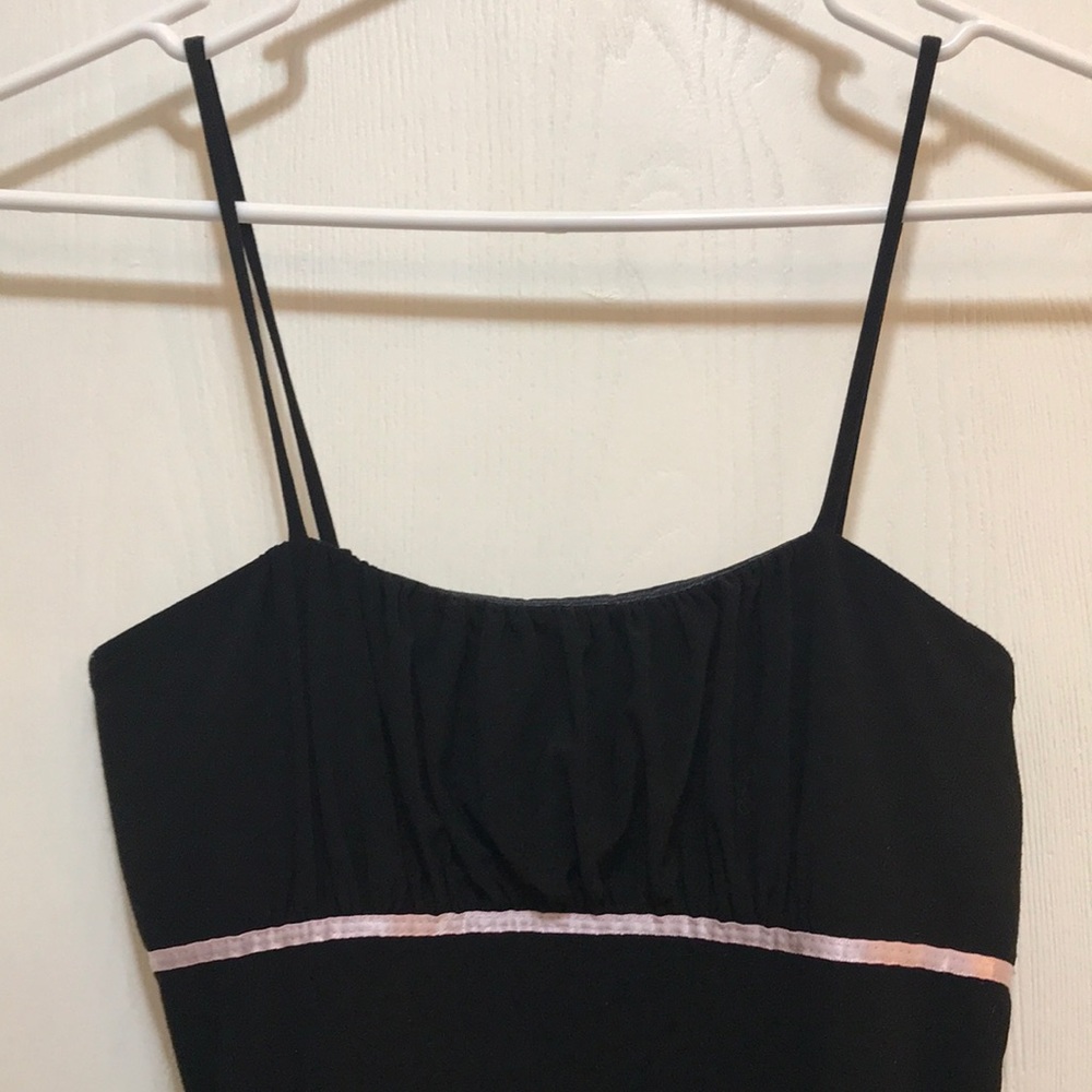 Taboo LBD high low with pink accents, medium.